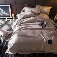 HKM-362387 Cotton Four-Piece Bedding Set with Soft Silk-Like Finish for 1.5m, 1.8m, and 2.0m Beds