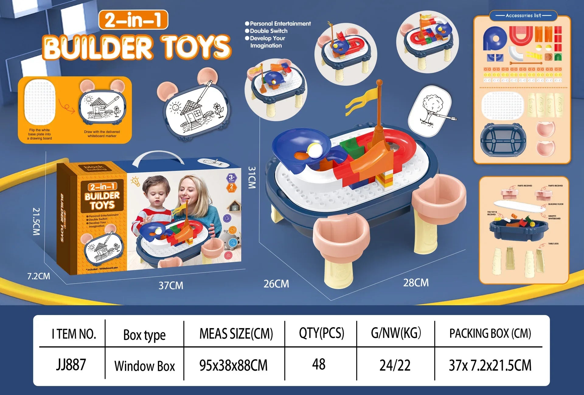 KTX-362387 Dinosaur Projection Drawing Toy with Building Blocks for Kids Indoor Basketball Game