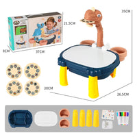 HKM-362387 Dinosaur Projection Drawing Toy with Building Blocks for Kids Indoor Basketball Game