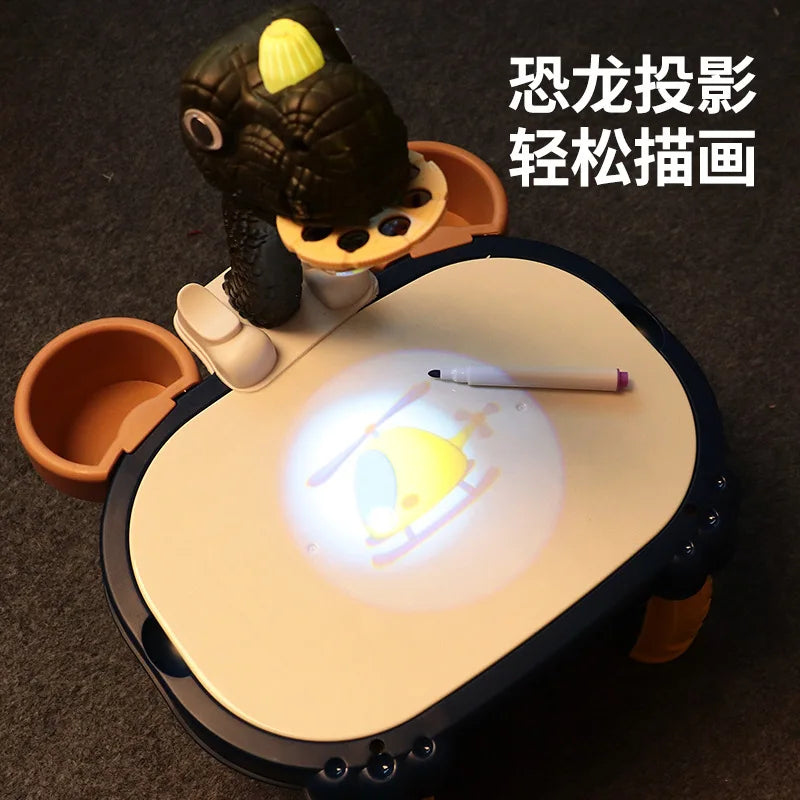 KTX-362387 Dinosaur Projection Drawing Toy with Building Blocks for Kids Indoor Basketball Game