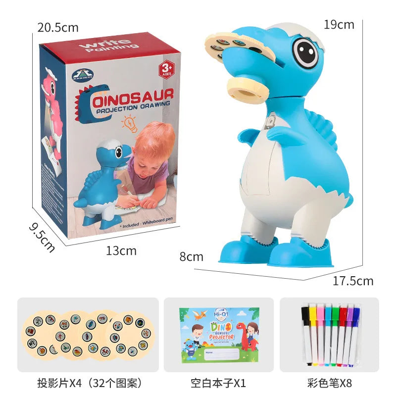 KTX-362387 Dinosaur Projection Drawing Toy with Building Blocks for Kids Indoor Basketball Game