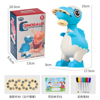 HKM-362387 Dinosaur Projection Drawing Toy with Building Blocks for Kids Indoor Basketball Game