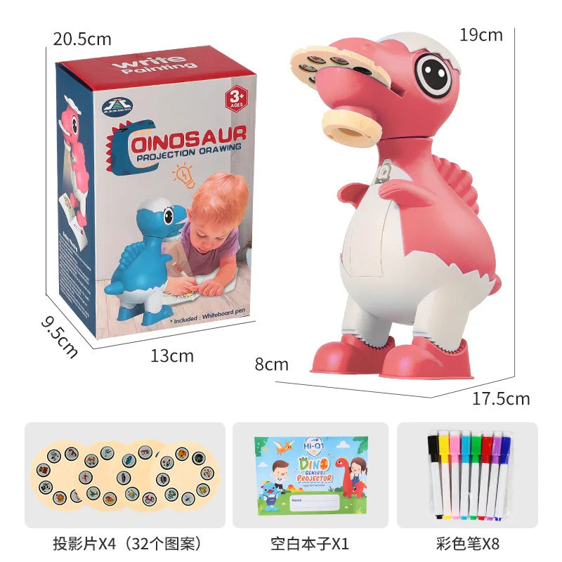 KTX-362387 Dinosaur Projection Drawing Toy with Building Blocks for Kids Indoor Basketball Game