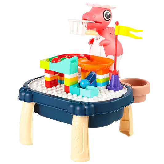 KTX-362387 Dinosaur Projection Drawing Toy with Building Blocks for Kids Indoor Basketball Game