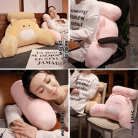 HKM-362515 Cartoon Soft Cushion for Bedside or Sofa in Pink Pig, Cat, Dinosaur, Husky Designs
