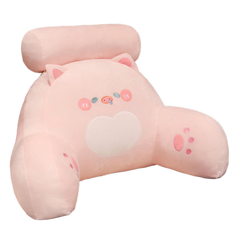 HKM-362515 Cartoon Soft Cushion for Bedside or Sofa in Pink Pig, Cat, Dinosaur, Husky Designs