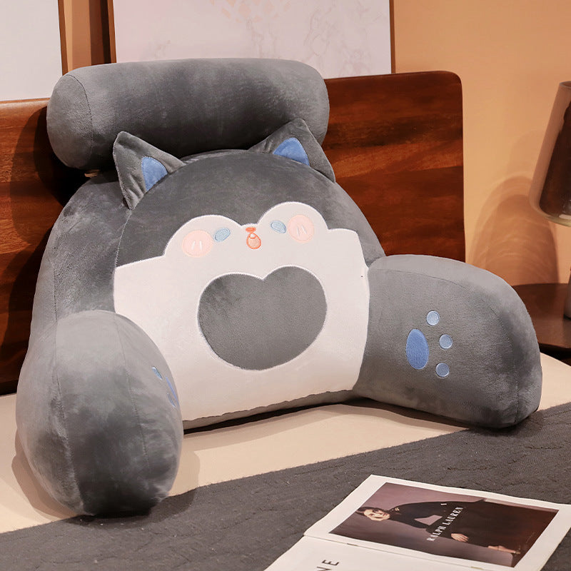 HKM-362515 Cartoon Soft Cushion for Bedside or Sofa in Pink Pig, Cat, Dinosaur, Husky Designs