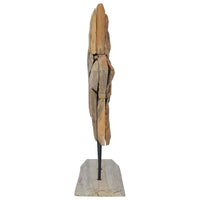 HKM-362515 Teak Wood Poinsettia Christmas Decoration - Rustic Indoor Ornament, 45 x 5 x 60 cm