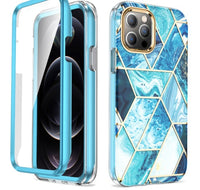 HKM-362643 Fashionable Electroplating Marble IMD Two-in-One Phone Case for iPhone 7/8/SE and 7Plus/8