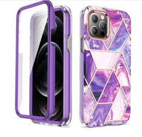 HKM-362643 Fashionable Electroplating Marble IMD Two-in-One Phone Case for iPhone 7/8/SE and 7Plus/8