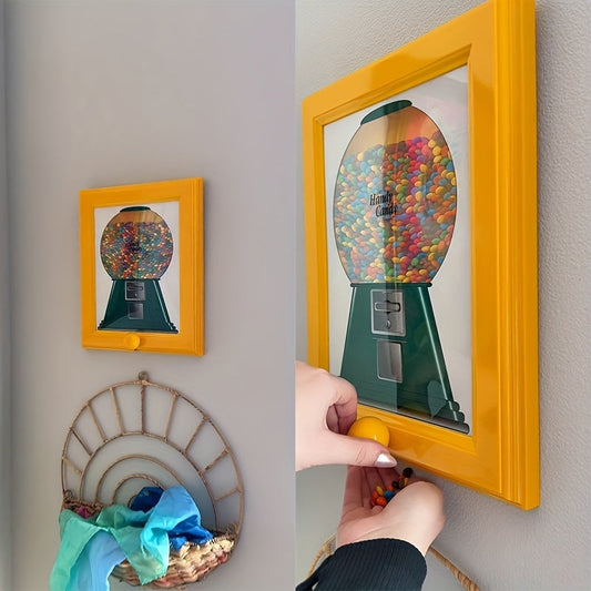 KTX-362643 Wall-Mounted Square Photo Frame with Candy Dispenser for Easy Access to Treats