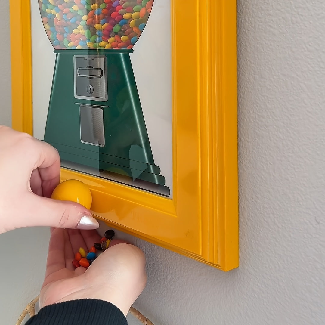 KTX-362643 Wall-Mounted Square Photo Frame with Candy Dispenser for Easy Access to Treats