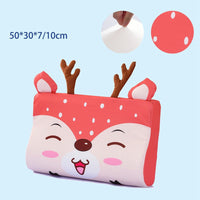 HKM-362835 Memory Foam Slow Rebound Rectangular Neck Pillow for Children, Cream Lion Design, 6-12CM Height