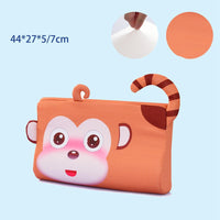 HKM-362835 Memory Foam Slow Rebound Rectangular Neck Pillow for Children, Cream Lion Design, 6-12CM Height