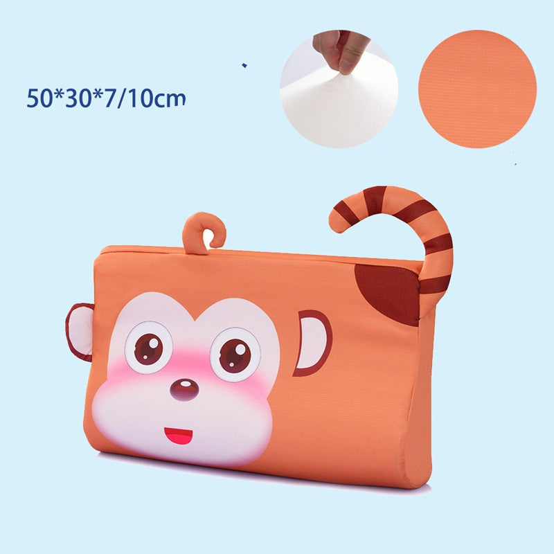 HKM-362835 Memory Foam Slow Rebound Rectangular Neck Pillow for Children, Cream Lion Design, 6-12CM Height