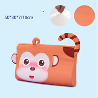 HKM-362835 Memory Foam Slow Rebound Rectangular Neck Pillow for Children, Cream Lion Design, 6-12CM Height