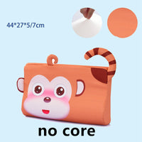 HKM-362835 Memory Foam Slow Rebound Rectangular Neck Pillow for Children, Cream Lion Design, 6-12CM Height