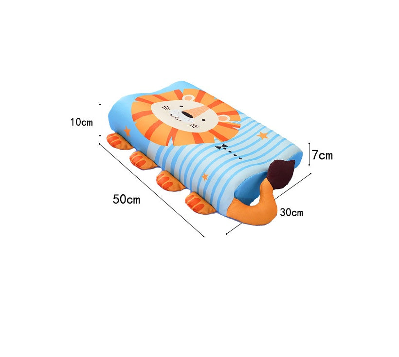 HKM-362835 Memory Foam Slow Rebound Rectangular Neck Pillow for Children, Cream Lion Design, 6-12CM Height