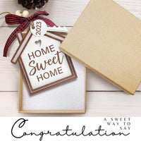 HKM-362835 Three-Dimensional Wooden Christmas House Pendant - 9cm Holiday Decor