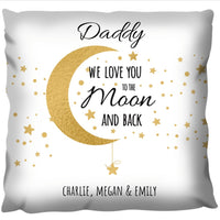 HKM-363091 Dad Loves You To The Moon Modern Peach Skin Cushion Pillowcase 45x45cm