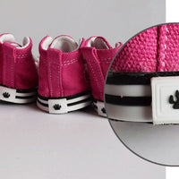 HKM-363411 Cute Denim Canvas Dog Shoes - Waterproof, Non-Slip, and Breathable Footwear for Pets