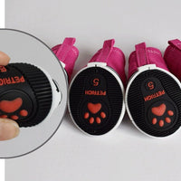 HKM-363411 Cute Denim Canvas Dog Shoes - Waterproof, Non-Slip, and Breathable Footwear for Pets