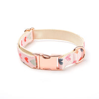 HKM-363411 Valentine's Day Two-Piece Dog Walking Suit with Collar, Bow, and Leash in Various Patterns