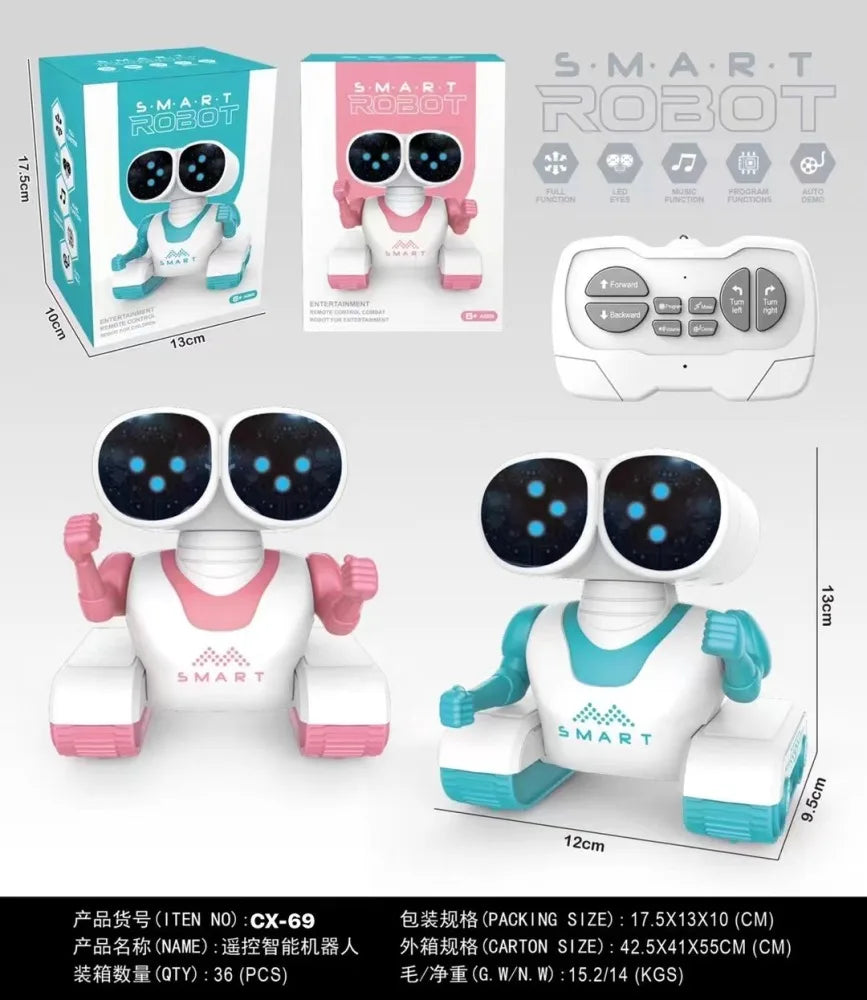 HKM-363539 Smart Interactive Remote Control Dancing Robot Toy for Kids - Educational, Musical, Light & Sound Functions