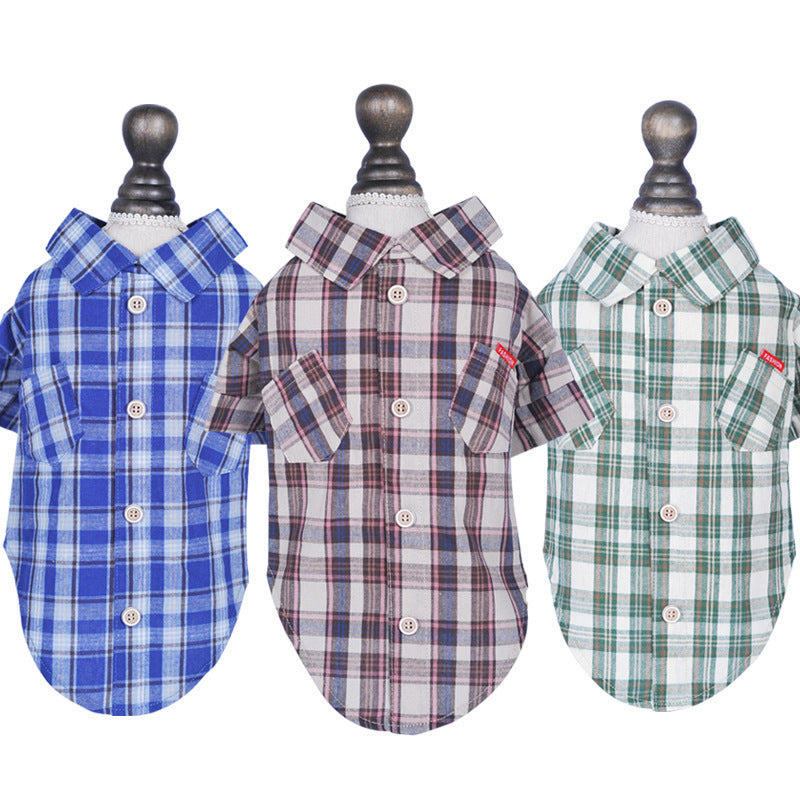 HKM-363667 Lightweight Summer Double Diagonal Pocket Shirt for Small Dogs