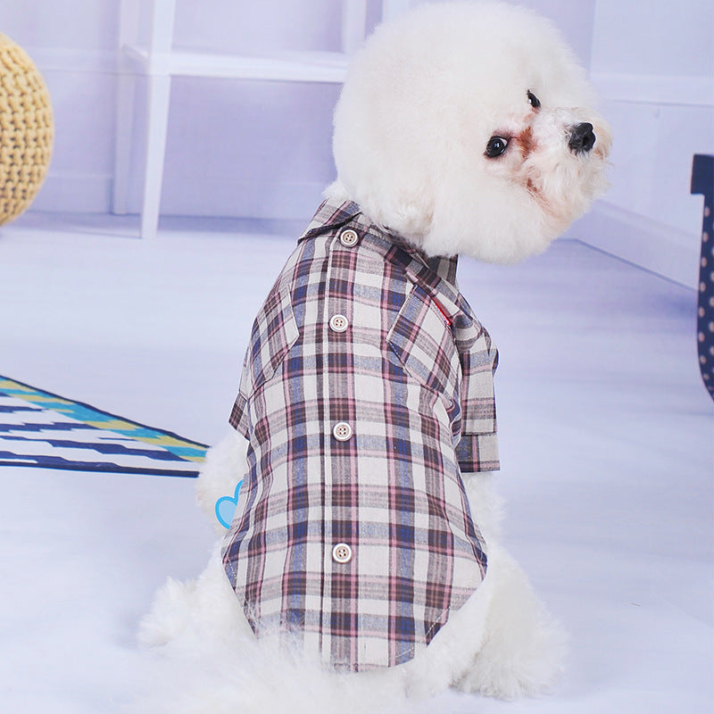 HKM-363667 Lightweight Summer Double Diagonal Pocket Shirt for Small Dogs