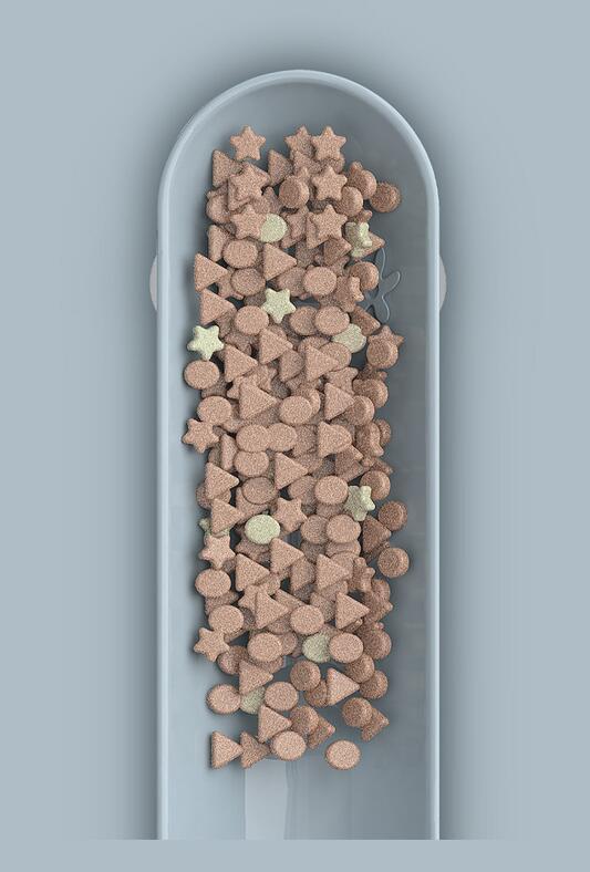 HKM-363731 Anti-Tip Plastic Rice Bowl for Small Dogs and Cats - 200ml Capacity