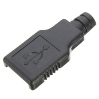HKM-363731 USB Type A Male 4 Pin Plug Socket Connector with Durable Molded Design - 10 Pack Black