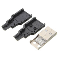 HKM-363731 USB Type A Male 4 Pin Plug Socket Connector with Durable Molded Design - 10 Pack Black