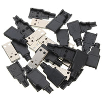 HKM-363731 USB Type A Male 4 Pin Plug Socket Connector with Durable Molded Design - 10 Pack Black