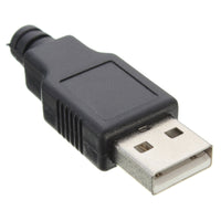 HKM-363731 USB Type A Male 4 Pin Plug Socket Connector with Durable Molded Design - 10 Pack Black