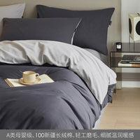 HKM-363859 Solid Color Thickening Brushed Cotton Four-Piece Bedding Set
