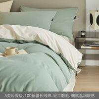 HKM-363859 Solid Color Thickening Brushed Cotton Four-Piece Bedding Set