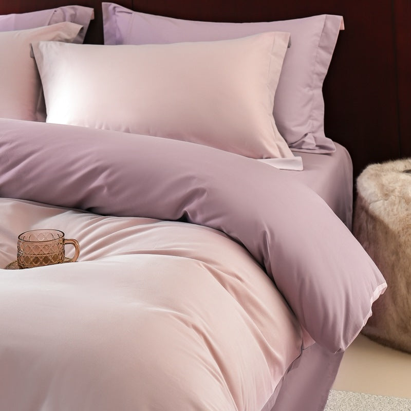 HKM-363859 Solid Color Thickening Brushed Cotton Four-Piece Bedding Set