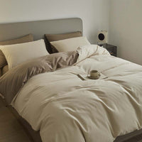 HKM-363859 Solid Color Thickening Brushed Cotton Four-Piece Bedding Set