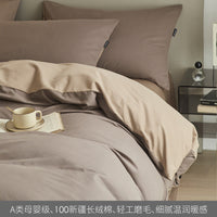HKM-363859 Solid Color Thickening Brushed Cotton Four-Piece Bedding Set