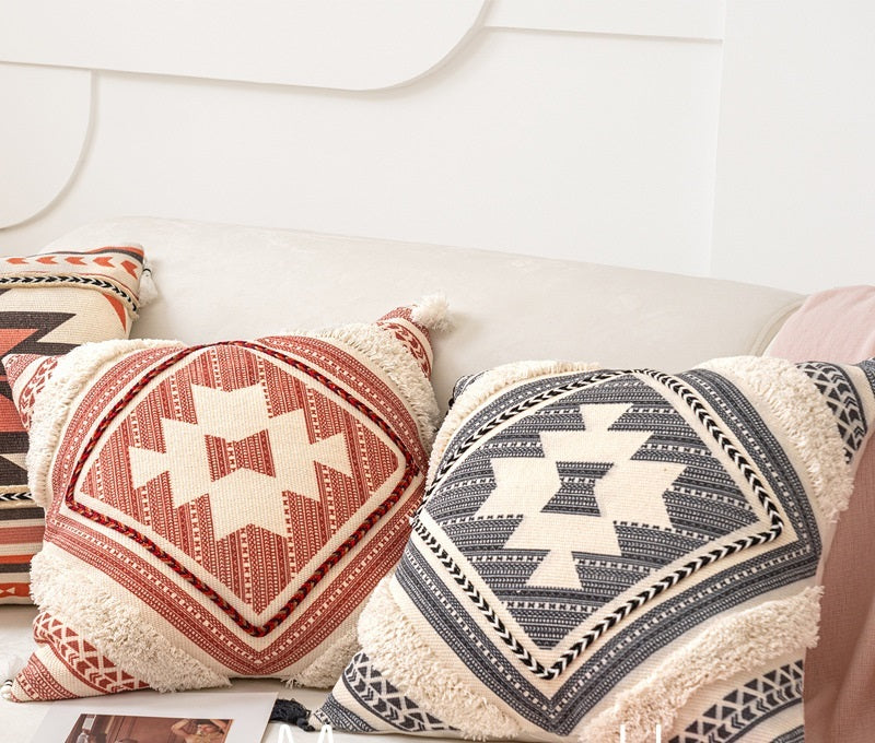 HKM-363923 Scandinavian Ethnic Style Cotton and Linen Sofa Pillow Cover