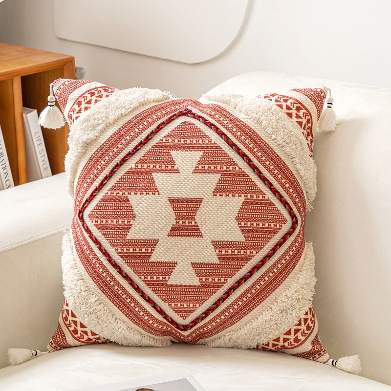 HKM-363923 Scandinavian Ethnic Style Cotton and Linen Sofa Pillow Cover