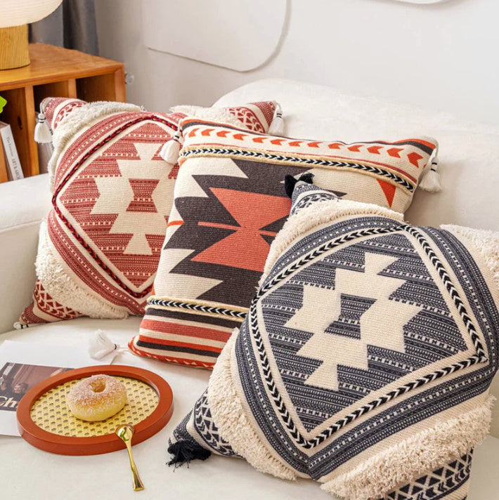 HKM-363923 Scandinavian Ethnic Style Cotton and Linen Sofa Pillow Cover