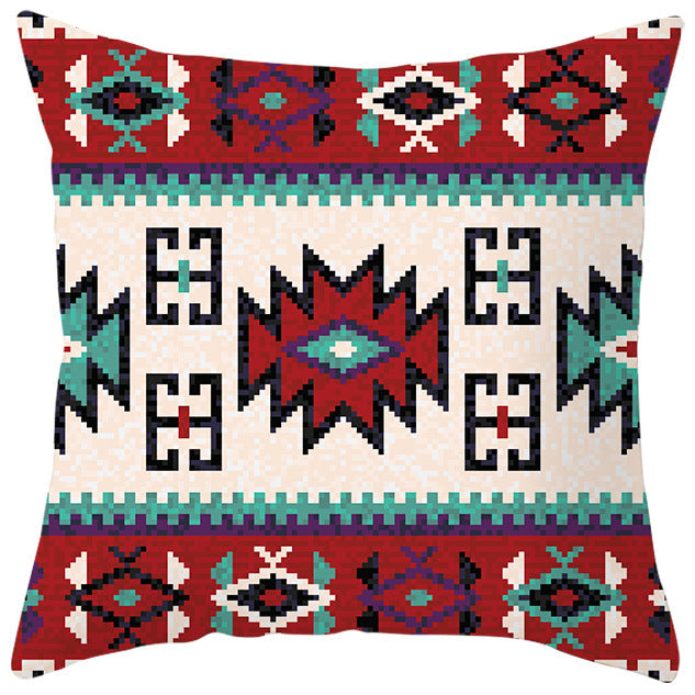 HKM-363987 Bohemian Style Luxury Pillow Cover with Geometric Pattern, 45x45cm Polyesters