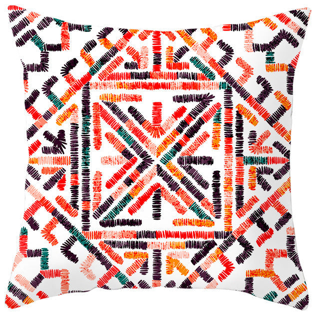 HKM-363987 Bohemian Style Luxury Pillow Cover with Geometric Pattern, 45x45cm Polyesters