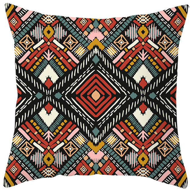 HKM-363987 Bohemian Style Luxury Pillow Cover with Geometric Pattern, 45x45cm Polyesters