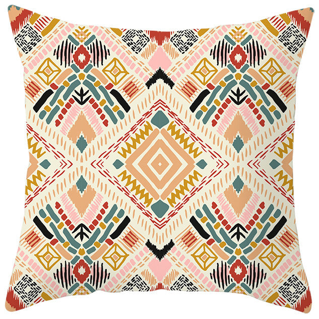 HKM-363987 Bohemian Style Luxury Pillow Cover with Geometric Pattern, 45x45cm Polyesters