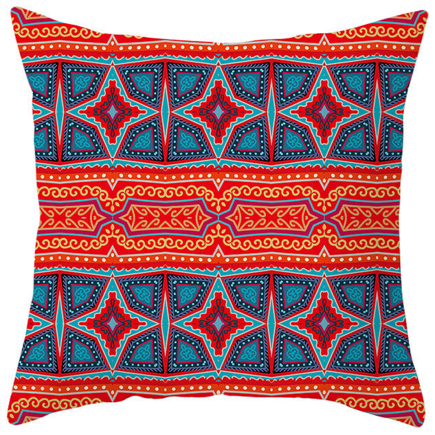 HKM-363987 Bohemian Style Luxury Pillow Cover with Geometric Pattern, 45x45cm Polyesters
