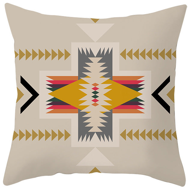 HKM-363987 Bohemian Style Luxury Pillow Cover with Geometric Pattern, 45x45cm Polyesters