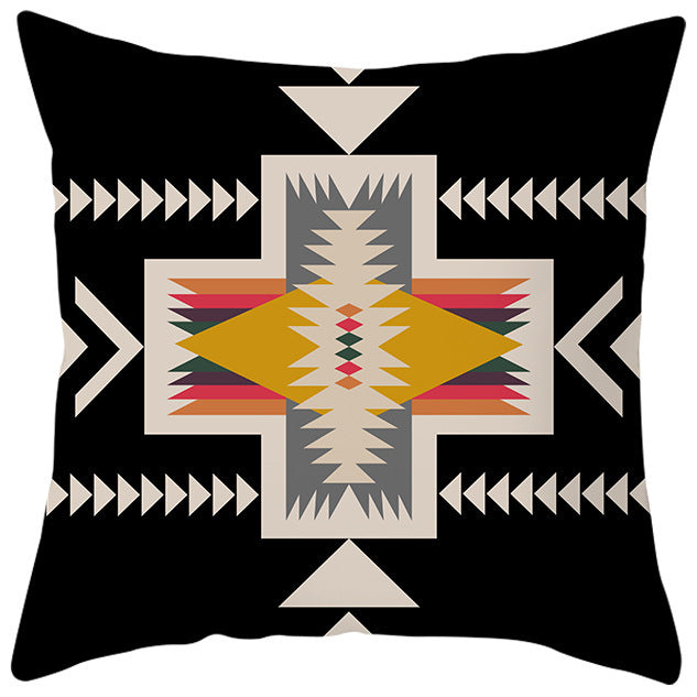 HKM-363987 Bohemian Style Luxury Pillow Cover with Geometric Pattern, 45x45cm Polyesters